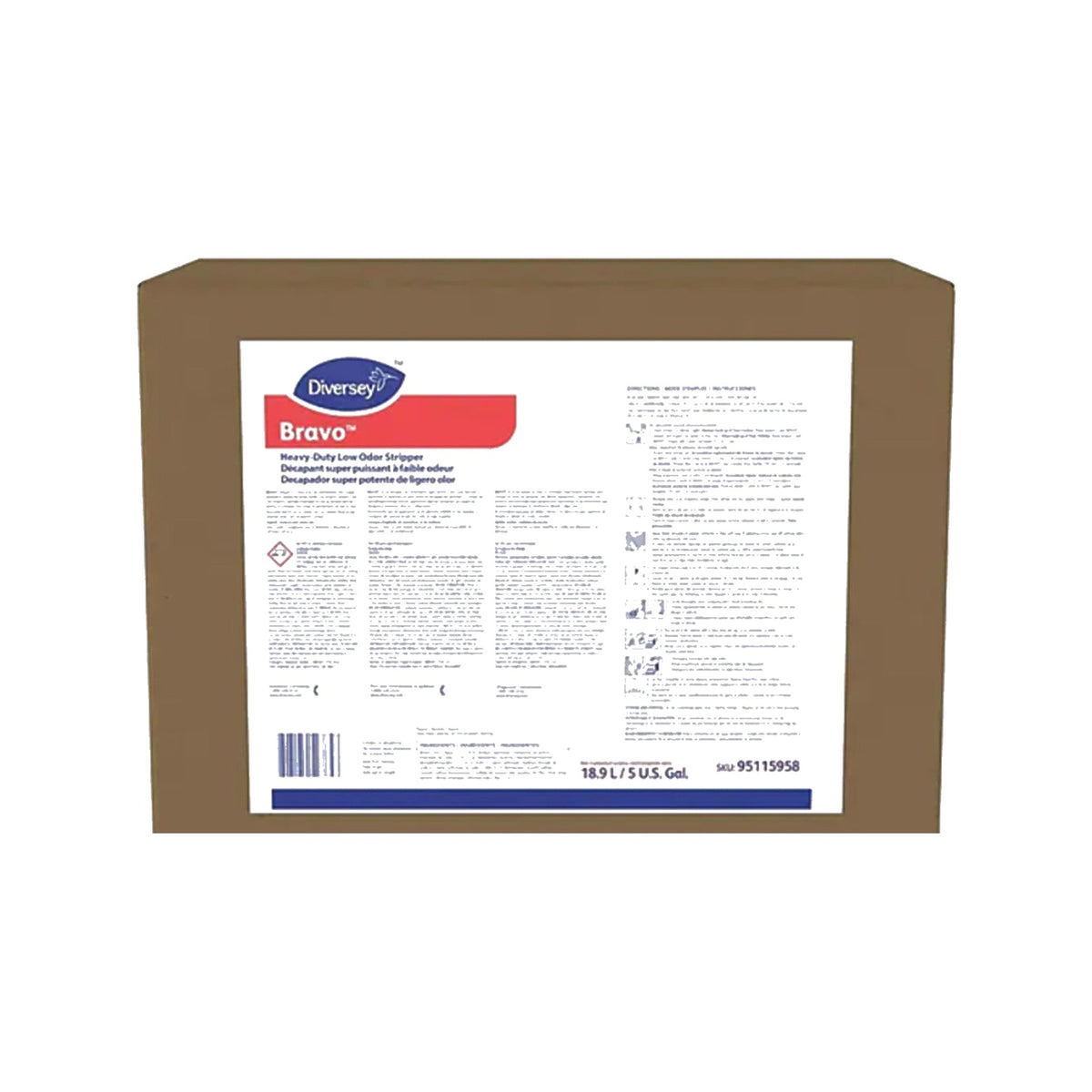 Diversey Bravo Low-Odor Floor Stripper, 5 Gal BIB – MPN 95115958 product on white background