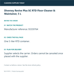 Diversey Revive Plus SC RTD Floor Cleaner & Maintainer, 5 L — pack identification and ordering guide