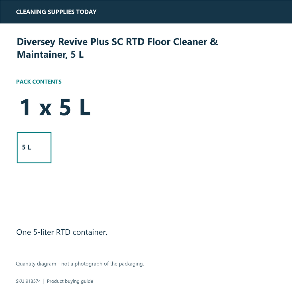Diversey Revive Plus SC RTD Floor Cleaner & Maintainer, 5 L — pack-quantity diagram