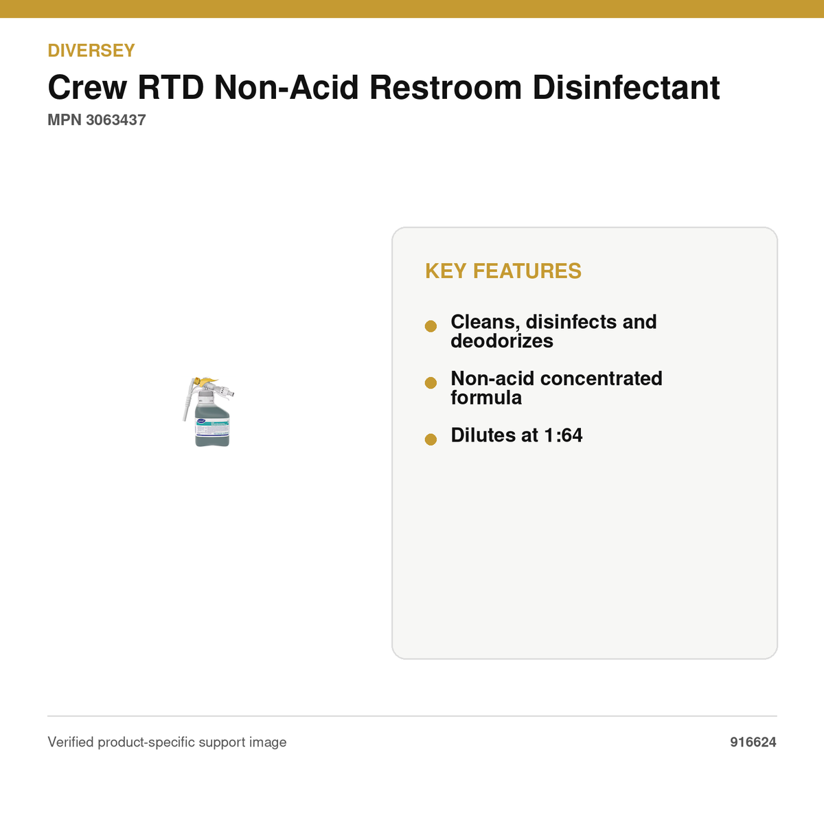 Diversey Crew RTD Restroom Disinfectant key features
