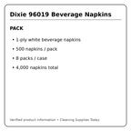 Dixie 96019 pack quantity information