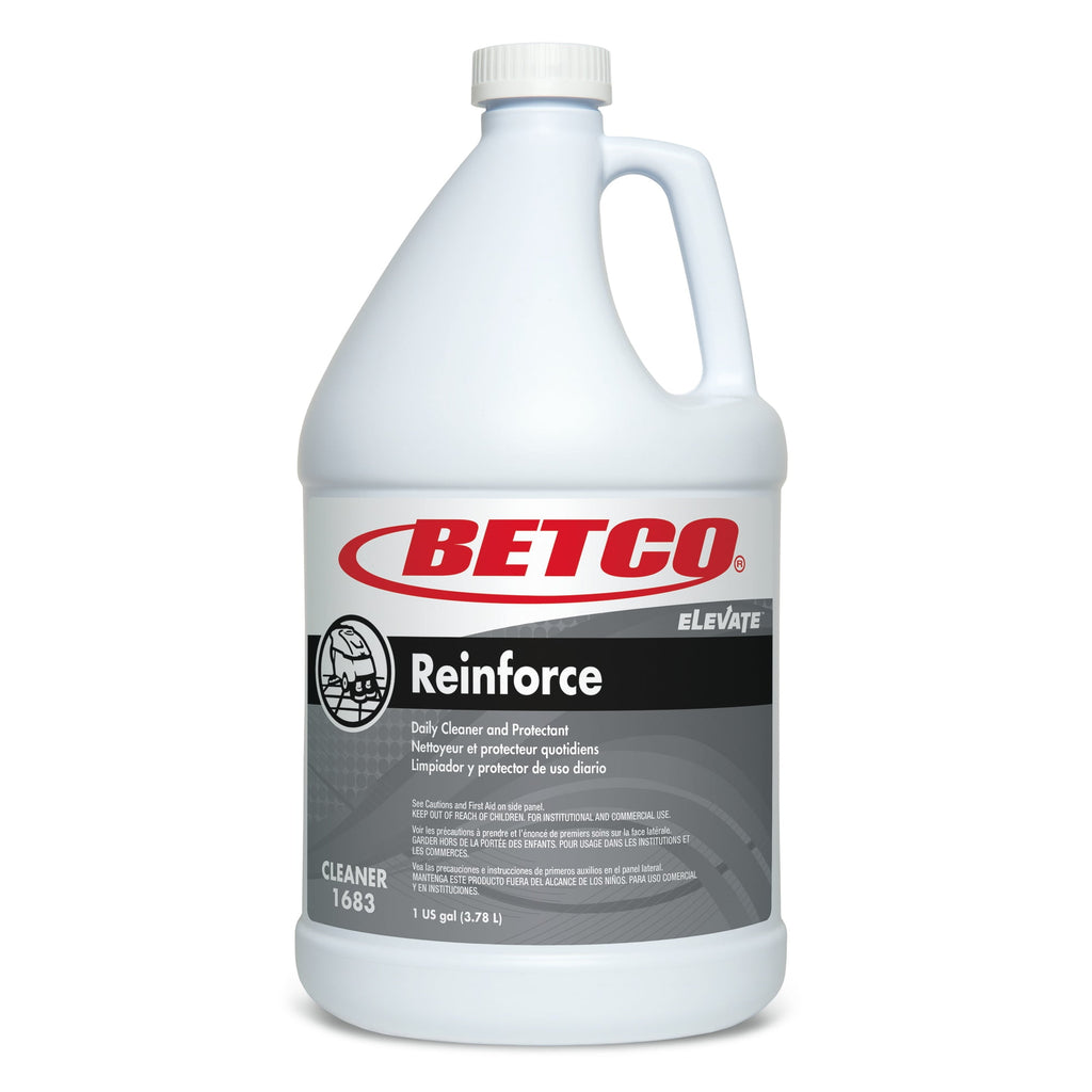 Betco Reinforce 1683 daily floor cleaner and protectant, one-gallon bottle; offer includes four bottles