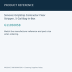 Simoniz GripStrip Contractor Floor Stripper, 5 Gal Bag-in-Box — product reference information card