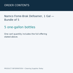 Namco Fome-Brak Defoamer, 1 Gal — Bundle of 5 — order contents information card