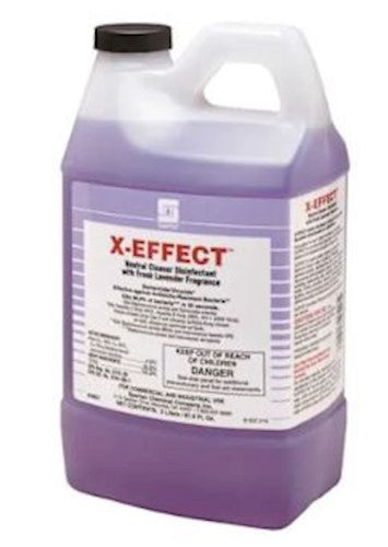 Spartan X-Effect Disinfectant Cleaner, Fresh Lavender, 2 L, 4/Case