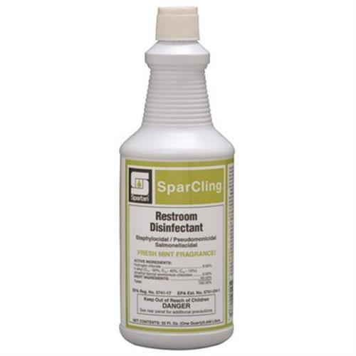 Spartan SparCling Acid Disinfectant Cleaner Mint 1QT 12/CT SKU 711803 Restroom product image - Spartan Commercial