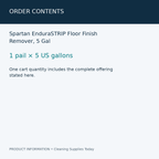 Spartan EnduraSTRIP Floor Finish Remover, 5 Gal — order contents information card