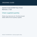 Spartan EnduraSTRIP Floor Finish Remover, 5 Gal — ordering guide information card