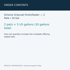 Simoniz Gripcoat Finish/Sealer — 2 Pails / 10 Gal — order contents information card