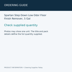 Spartan Step Down Low Odor Floor Finish Remover, 5 Gal — ordering guide information card