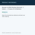 Renown Ice Melt Residue Remover, 1 Gallon — 2 Cases of 4 (8 Bottles) — product reference information card