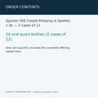 Spartan SSE Carpet Prespray & Spotter, 1 Qt — 2 Cases of 12 — order contents information card