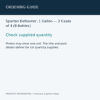 Spartan Defoamer, 1 Gallon — 2 Cases of 4 (8 Bottles) — ordering guide information card