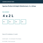 Spartan Profect 64 hdqC2 Disinfectant, 2 L, 4/Case — pack information guide