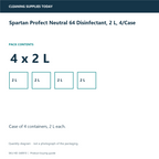 Spartan Profect Neutral 64 Disinfectant, 2 L, 4/Case — pack information guide