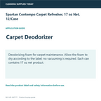 Spartan Contempo Carpet Refresher, 17 oz Net, 12/Case — application information guide