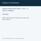 Spartan iShine Floor Finish, 1 Gal — 2 Cases / 8 Bottles — product reference information card