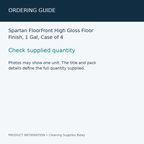 Spartan FloorFront High Gloss Floor Finish, 1 Gal, Case of 4 — ordering guide information card