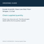 Ecolab Scientific Clean Low Odor Floor Stripper, 2.5 Gal — ordering guide information card