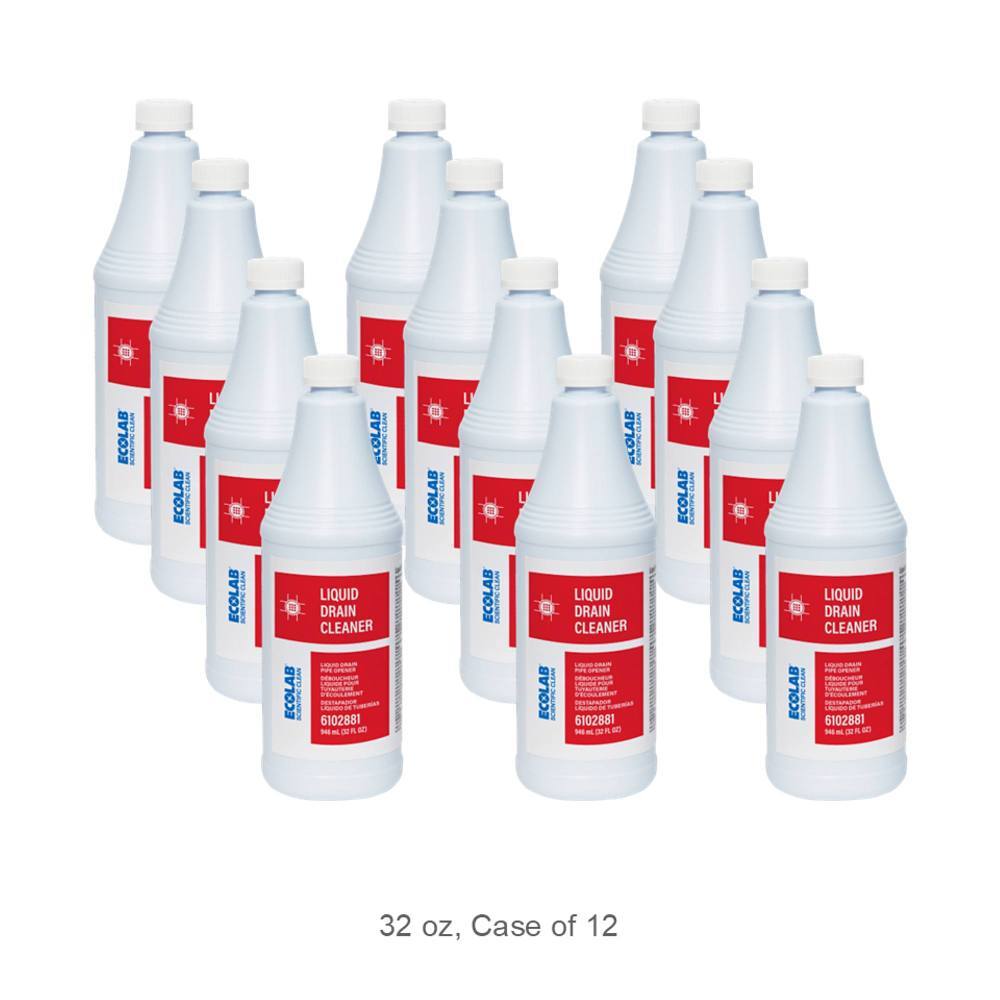 Ecolab Scientific Clean Liquid Drain Cleaner, 32 fl oz, 12/Case – 6102881 — exact product and selling package