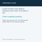 Ecolab Scientific Clean Medium Frequency Floor Finish, 25% Solids, 5 Gal — ordering guide information card