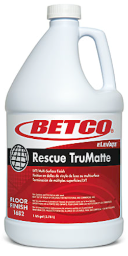 Matte LVT Floor Finish 4 x 1 Gallon - Betco Rescue TruMatte Multi-Surface Protective Coat