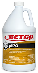 Betco pH7Q Neutral Disinfectant, Lemon, 1 Gal, 4/Case — container shown; order pack stated in title