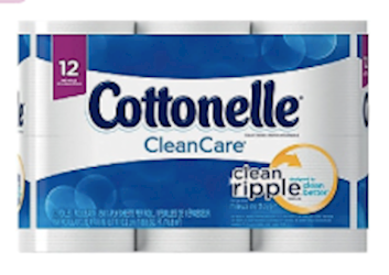 Cottonelle CleanCare White Toilet Tissue – 1-Ply, 150 Sheets/Roll, Pack of 12