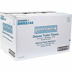 Boardwalk White Embossed Toilet Tissue – 2-Ply, 400 Sheets/Roll, Case of 96