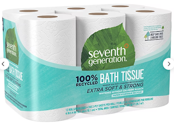 Seventh Generation Recycled White Toilet Tissue – 2-Ply, Case of 48 (12-Roll Packs)