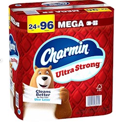 Charmin Ultra Strong Mega Roll White Toilet Tissue – 2-Ply, 242 Sheets/Roll, Case of 18
