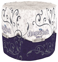 Angel Soft Ultra Professional Premium Embossed White Toilet Tissue – 2-Ply, Case of 60