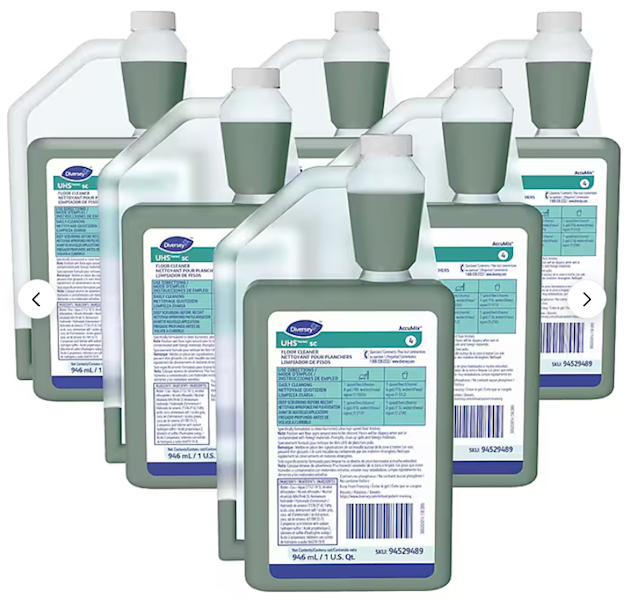 Diversey Accumix UHS SC 4 Floor Cleaner 6/Case | Ultra High Speed Burnish Cleaner | 32 oz Bottles