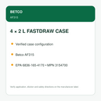 Betco AF315 case configuration: four 2 L containers