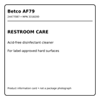 Betco AF79 restroom care information card