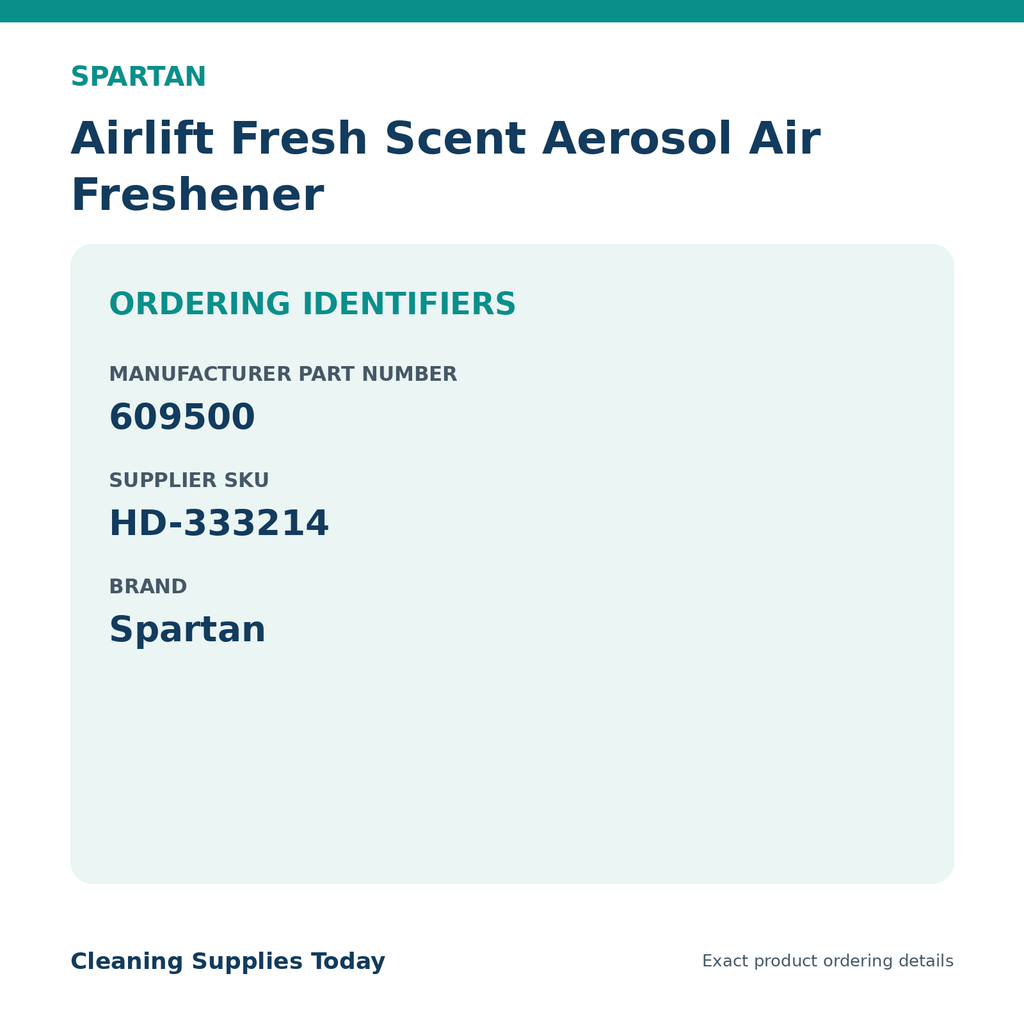 Spartan Airlift Fresh ordering identifiers MPN 609500