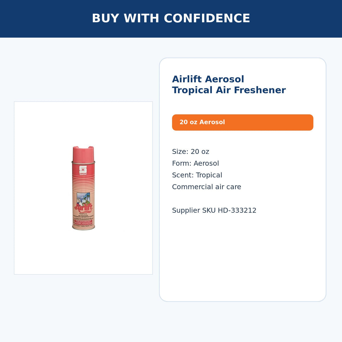 Spartan Airlift Tropical Aerosol Air Freshener, 20 oz – SKU HD-333212 – 04 details