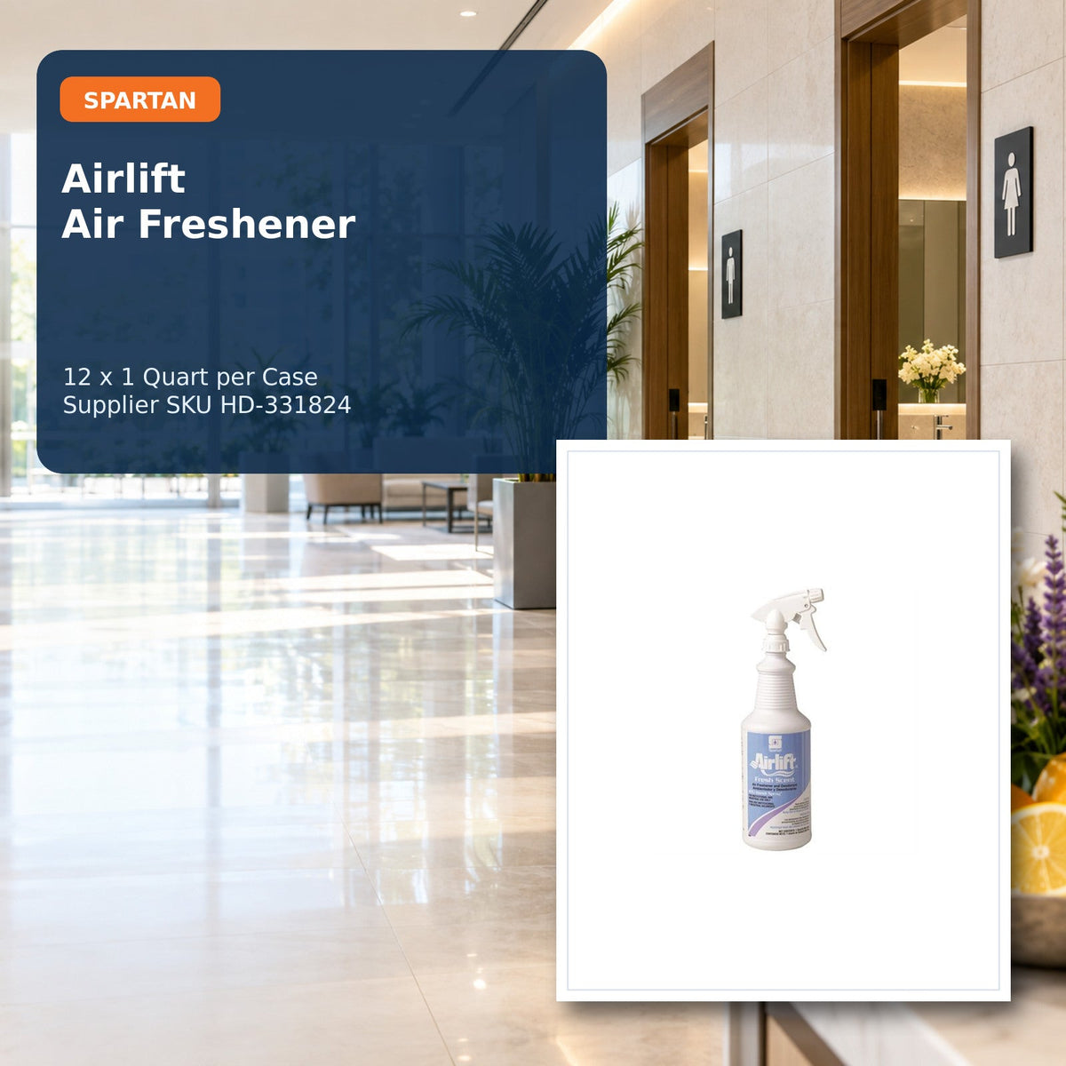 Spartan Airlift Air Freshener, Fresh Scent, 1 Qt, 12/Case – 01 hero