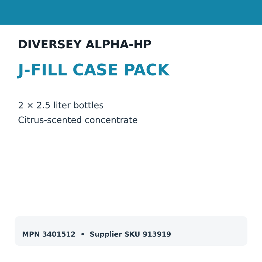 Diversey Alpha-HP J-Fill case pack: two 2.5-liter bottles