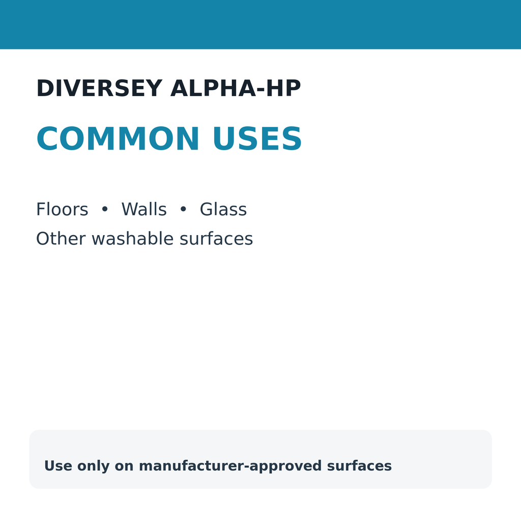 Diversey Alpha-HP common cleaning applications