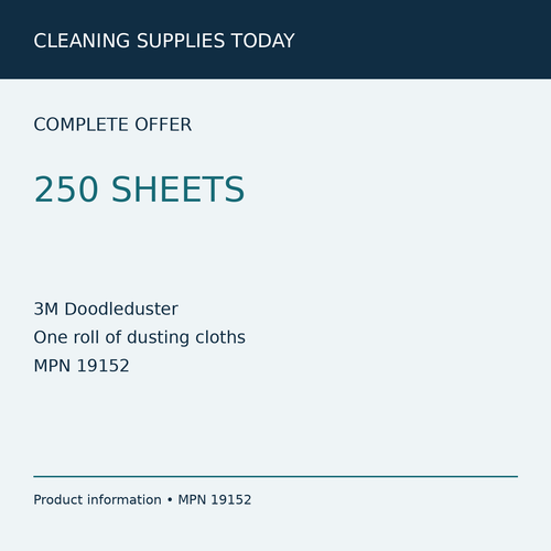3M Doodleduster Dusting Cloths 19152, White, 250 Sheets/Roll — pack contents