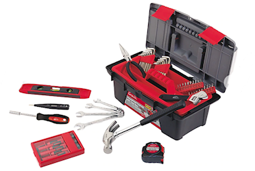 Apollo DT9773 Household Tool Kit with Toolbox, 53 Pieces