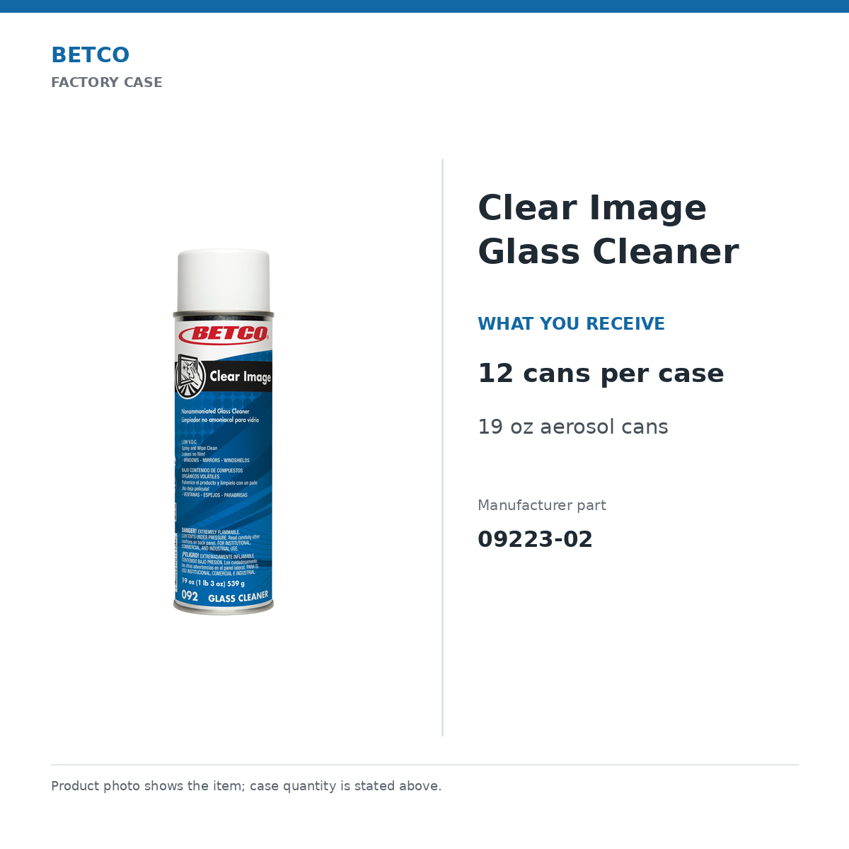 betco factory case contents and manufacturer part number