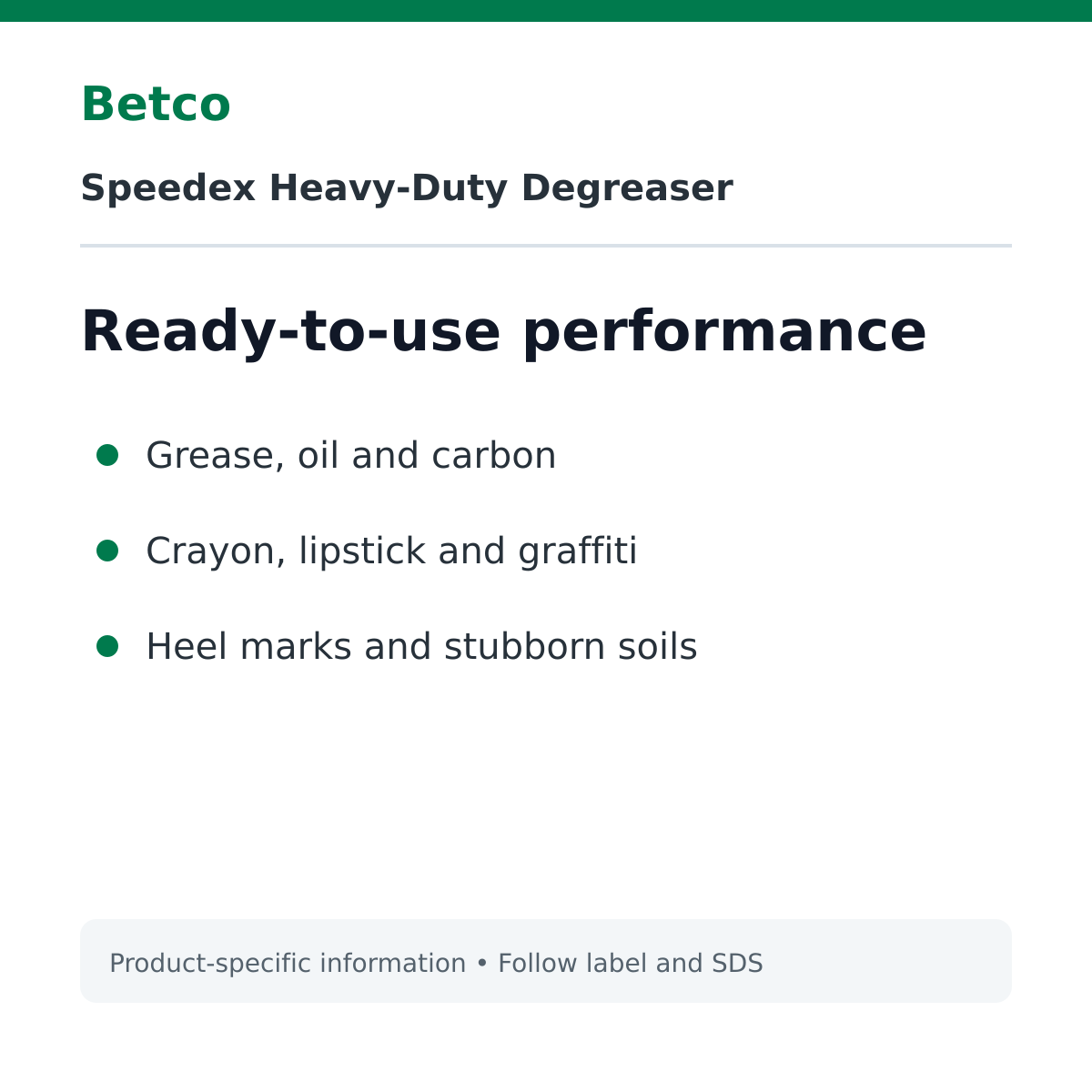 Betco Speedex ready-to-use performance