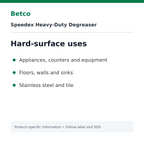 Betco Speedex hard surface applications
