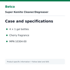 Betco Super Kemite case pack and specifications