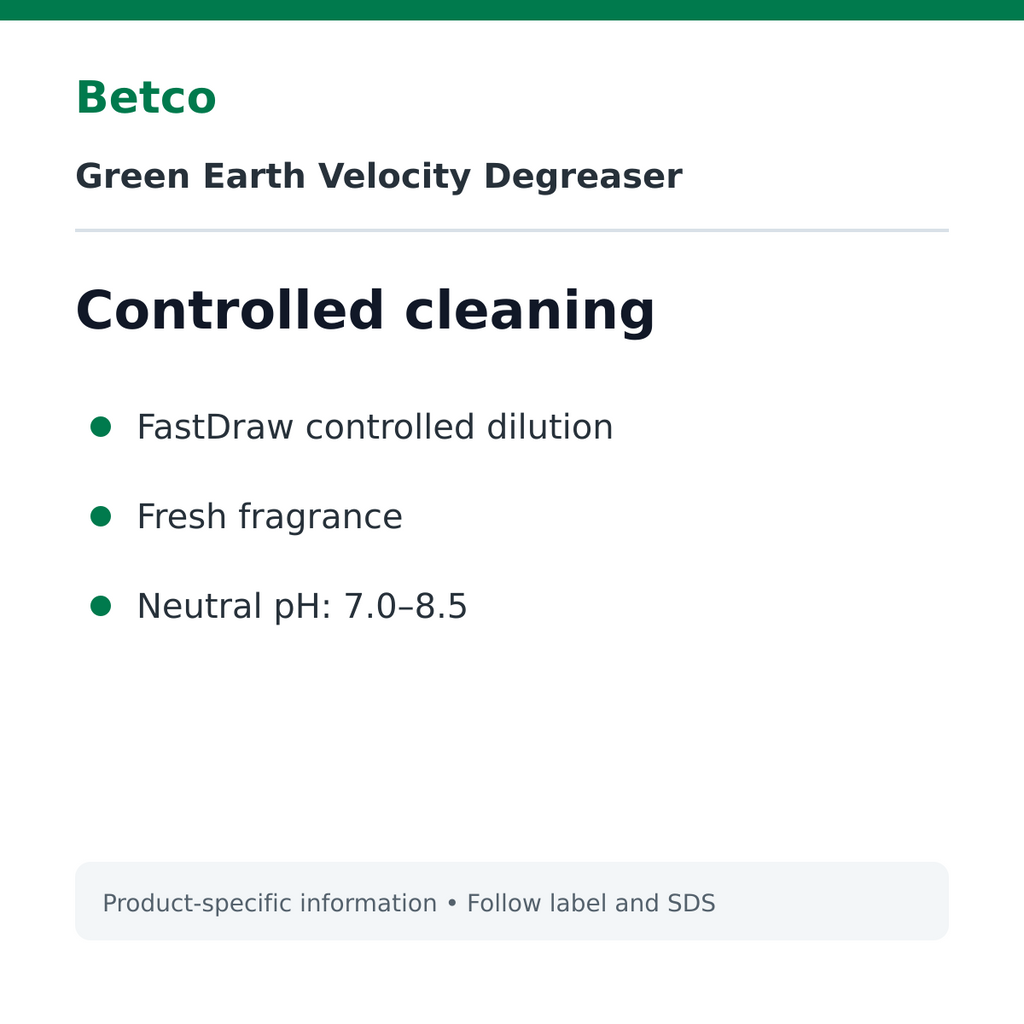 Betco Green Earth Velocity controlled dilution