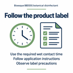 Bioesque BBDS5G botanical disinfectant: Follow the product label information graphic
