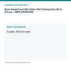 Bona SuperCourt Microfiber Wet Tacking Pad, 60 in, 5/Case – MPN AX0003499 — pack guide