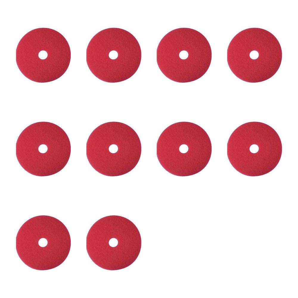 3M Red Buffer Pads 5100, 20 inch – 10 Pads (2 Cartons) — complete purchase quantity shown